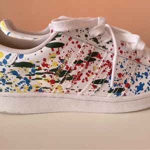 Adidas Superstar Splatter - White' Sneakers | Men's Size 7/Women’s size 8.5